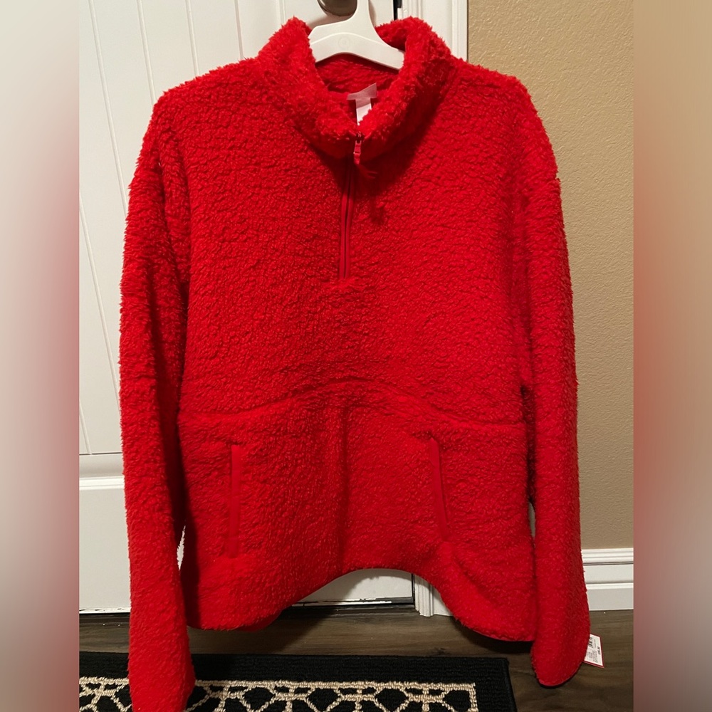 Wintershop by Target, Men’s XXL Red 1/4 zip long sleeve fleece jacket. NWT!!!